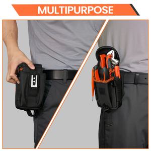 벨트 클립이 있는 소형 공구 파우치, 공구 벨트 파우치, 전기 기술자용 공구 파우치 툴 벨트용 미니 정리 포켓 부착물