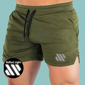 남성용 반사 런닝 반바지, 남성용 여름 피트니스 반바지, 피트니스 반바지, 런닝 반바지, 워킹 스포츠웨어, 런닝 반바지