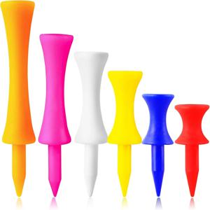 플라스틱 골프 캐슬 티 스텝다운 깨지지 않는 혼합 또는 동일 높이 값 50개, 2 3/4, 2 1/4, 2, 1 3/4, 1 1/2 인치 길이