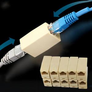 10개 네트워크 이더넷 듀얼 스트레이트 헤드 LAN 케이블 조이너 커플러 RJ45 CAT 5 5E 6 6a 연장 플러그 네트워크 케이블 커넥터