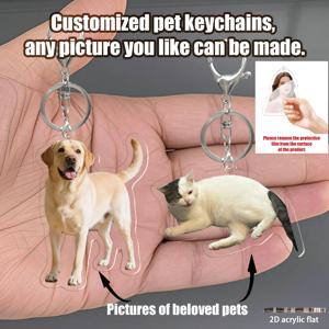 1pc/3pcs 맞춤형 사진 키체인, 배낭 펜던트, 아크릴 자동차 키체인, 커플, 친구, 애완동물, 사진 개인화, 수행