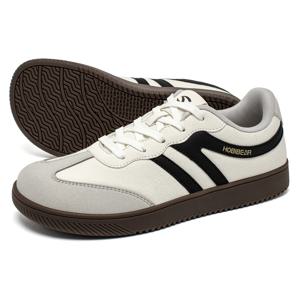 HOBIBEAR 와이드 토 슈즈 남성 여성 미니멀리스트 패브릭 스니커즈 레이스업 캐주얼 워킹 슈즈