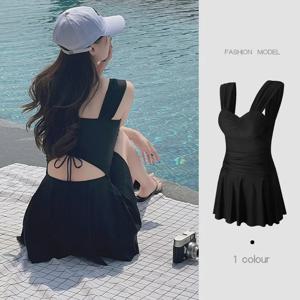 새로운 여름 여성 솔리드 컬러 원피스 수영복 슬리밍과 섹시한 백 레스 타이트 수영복 야외 파티 풀 수영복