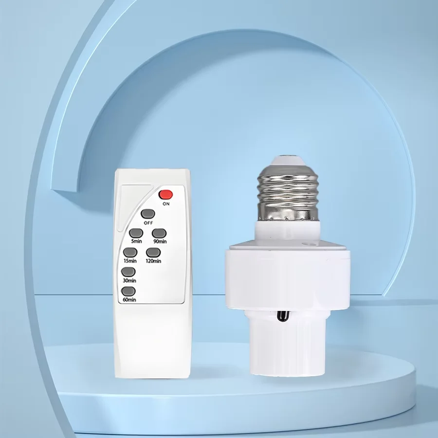 2025년형 열선 원격 제어 스마트 LED 램프 홀더 E27 AC85-265V 범용 소켓 타이머 색상 변경 간편 설치 (가정용)
