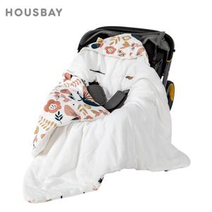 0-3개월 신생아 아기 담요, 유아용 카시트용 부드러운 면 속싸개, 방풍 후드 포함, 외출 여행용 따뜻한