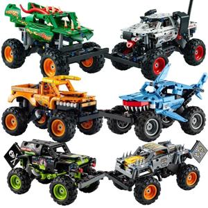 레고 테크니컬 몬스터 오프로드 자동차 빌딩 블록 세트 2 in 1 스턴트 후진 자동차 어린이 장난감 남자아이 크리스마스 선물