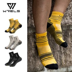 WRELS 1/3 쌍 메리노 울 러닝 양말 압축 지원 러닝 하이킹을위한 두꺼운 쿠션 울 양말 수분 흡수 양말