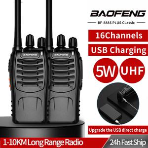 2 Stuks Baofeng 휴대용 무선 핸드 헬드 워키 토키 업그레이드 BF-888S Plus 장거리 Uhf 430-440Mhz Type-C 충전 BF888S