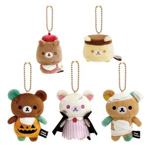 Miniso Rilakkuma 귀여운 할로윈 시리즈 봉제 인형 펜던트 애니메이션 열쇠 고리 배낭 장식 소년과 소녀를위한 생일 선물