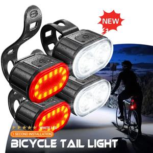 충전식 자전거 라이트 미니 야간 안전 경고 미등 전면 후면 자전거 램프 LED 하이라이트 라이딩 미등 자전거 라이트