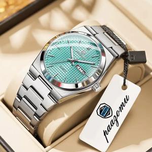 포에다가 오리지널 명품 남성 시계 패션 야광 방수 크로노그래프 날짜 시계 남성용 가죽 쿼츠 남성 시계 렐로즈