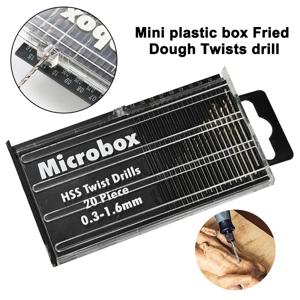 전체 연삭 미니 트위스트 드릴 0.3-1.6mm 20PC 세트 목공 플라스틱 PVC 회로 기판 마이크로 드릴링 도구