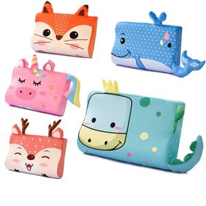 어린이 베개 메모리 폼 만화 3-12 년 목 통증 완화를위한 통기성 수면 지원 베개 세척 가능한 커버 45x27x6cm