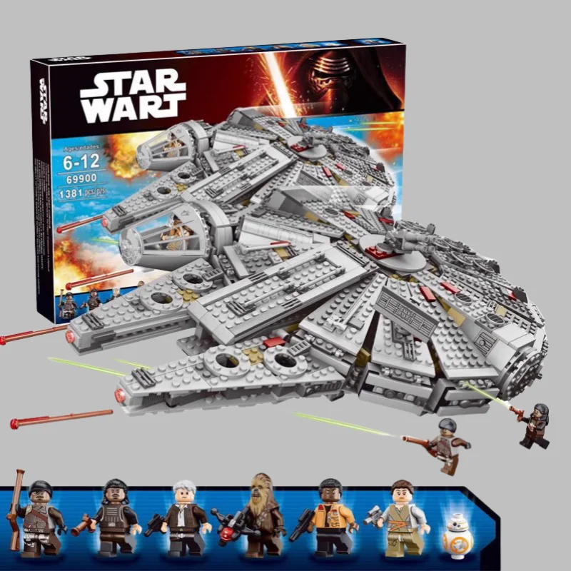 재고 있음 1381개 우주 밀레니엄 전쟁선 우주선 세트 팔콘 외계인 미니 75105 피규어 모델 빌딩 블록 벽돌 장난감 선물