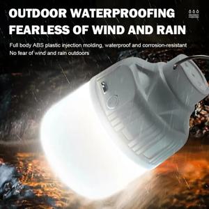 USB 충전식 LED 캠핑 랜턴 낚시 하이킹 야간 사용을위한 고휘도 휴대용 야외 조명 비상 텐트 램프