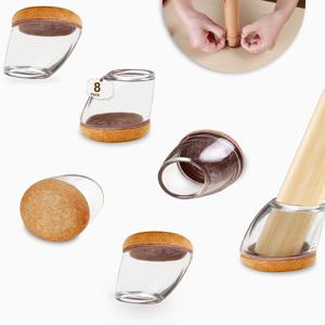 8PCS 의자 다리 바닥 보호대 발 커버 두꺼운 랩 펠트 패드 실리콘 가구 15 ° -25 °   테이블 다리가 나무 바닥을 보호합니다