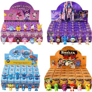 애니메이션 Sanrio 헬로 키티 흑인 소녀 키 체인 펜던트 캐릭터 포켓몬 피카추 키 체인 블라인드 박스 장난감 어린이 크리스마스 선물