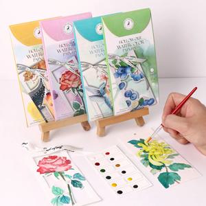 Bview Art 10pcs DIY 수채화 책갈피 세트, 색칠을위한 수제 그림 종이, 휴일 파티를위한 휴대용 예술 공예 선물