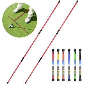 골프 정렬 스틱 2 세트 48 인치 정렬 연습 막대 접이식 6 색 골프 정렬 스틱 골프 스윙 훈련 도구