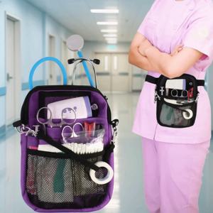 조절 가능한 스트랩 간호사 허리 가방 다중 포켓 대용량 간호사 크로스바디 백 내구성 있는 간호사 허리 파우치