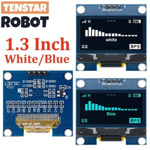 TSTARDEV I2C 1.3인치 OLED 디스플레이 모듈 화이트 블루 컬러 드라이브 칩 SH1106 128X64 1.3인치 LCD LED IIC 통신 블루 보드