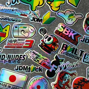 40 개/몫 무작위 오토바이 스티커 자동차 자전거 헬멧 탱크 레이싱 JDM 로고 액세서리 데칼 Yamaha Kawasaki Voge CFMOTO