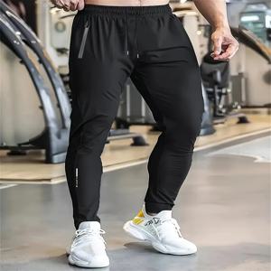 남성용 고탄력 지퍼 포켓 바지 경량 드로스트링 스포츠 팬츠 선물 남성용 스웨트팬츠 낚시 빈티지 축구 남성용