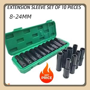 10개의 확장형 소켓 헤드 전동 소켓 세트 텔레스코픽 소켓 헤드 자동차 정비 도구 육각 연장형