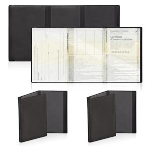 그레이 카드 포켓 패키지 및 등록 보호 커버 보험-오토바이 자동차 서류용 플라스틱 투명 파우치 (1/2, 검정색)