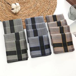 3/6/12개 남성용 순면 손수건 빗질한 실 고급 비즈니스 웨딩 선물 땀 닦기 정장 장식