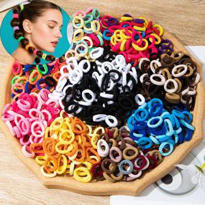 200/1000Pcs 여자를위한 헤어 밴드 다채로운 나일론 Scrunchie 헤어 넥타이 고무 밴드 키즈 탄성 헤어 리그 소녀 헤어 액세서리