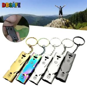 더블 튜브 생존 호루라기 고음량 비상용 키체인 펜던트 큰 소리 야외 캠핑 도구 휴대용 다기능 팩