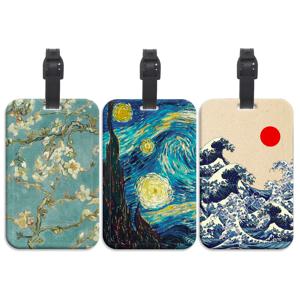 유화 플라스틱 수하물 태그 예술적 가방 배낭 분실 방지 목록 ID 카드 홀더 패션 수하물 액세서리 선물