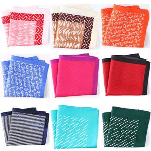 Tailor Smith 100% 실크 프린트 포켓 스퀘어, 삼각형 팬시 스타일 손수건, 럭셔리 남성 인기 행키 액세서리, 새로운 패션