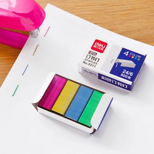 800pcs/1box 컬러 스테이플 스테인레스 스틸 No.24 스테이플 사무용 바인딩 용품 학교 문구 24/6 Cucitrice