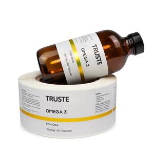 주문을 받아서 만들어진 입히는 종이 약 병 스티커 금박을 가진 환경 친화적인 잉크 목록 인쇄 화장용 포장 상표