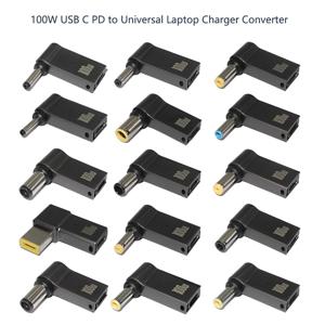 ​ 100W USB 유형 C 고속 충전 어댑터 플러그 커넥터 Dell Asus Hp Acer Lenovo 용 범용 USB C 노트북 충전기 변환기