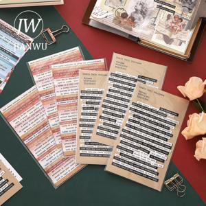 JIANWU 406 Pcs 빈티지 영어 저널 장식 스티커 DIY 콜라주 재료 Scrapbooking 전화 스티커 편지지 용품
