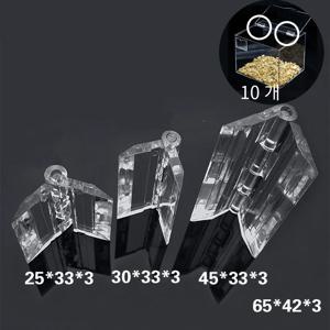 10Pcs 투명 플라스틱 접는 경첩 내구성 투명 아크릴 경첩 도구 캐비닛 하드웨어 가구 캐비닛 도어 경첩