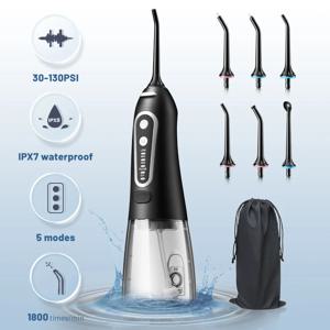 구강 Irrigator USB 충전식 물 Flosser 휴대용 치과 워터 제트 300ML 물 탱크 구강 관리를위한 방수 치아 클리너