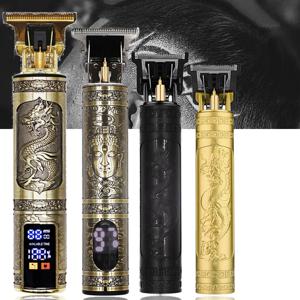 OHS 충전식 빈티지 T9 무선 헤어 커팅 머신 전기 면도기 남성용 헤어 클리퍼 이발사 트리머 수염 면도기