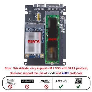 M.2 NGFF SSD MSATA 프로토콜-직렬 포트 외부 내장 하드 디스크 박스 Msata-Sata 3 3.0 스위치가 있는 듀얼 디스크 스위칭