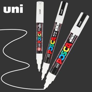 Uni Posca 화이트 마커, 아크릴 방수 영구 페인트 펜 PC-1M 3M 5M 팝 포스터 광고 미술 용품 ​​posca marcadores