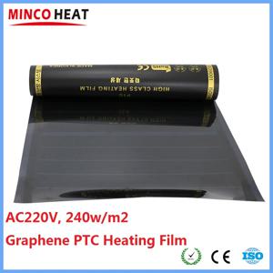 MINCO HEAT 0.5~4m2 AC220V 240w/m2 적외선 그래핀 PTC 난방 필름 과열 방지 전기 따뜻한 바닥 매트 Made in Korea