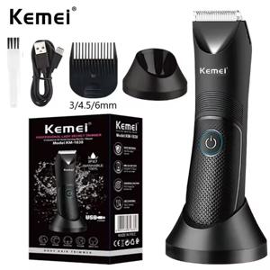 Kemei KM-1838 사타구니 부위 헤어 트리머 잔디 깎는 기계 세라믹 블레이드 방수 습식 건식 클리퍼 음모 겨드랑이 바디 헤어 위생 면도기