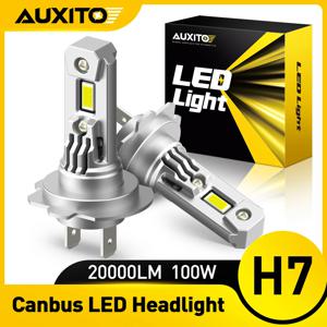 AUXITO 2X 12V H7 LED 헤드 라이트 Canbus 오류 없음 H7 터보 LED 전구 360 CSP 100W 20000LM for Toyota Corolla Honda Hyundai Ford Kia