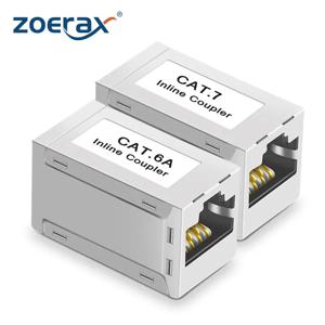 ZoeRax RJ45 커플러 이더넷 익스텐더 10Gbps, Cat7 이더넷 커플러 암-암 커넥터(Cat7/ Cat6/ Cat5e 케이블용)