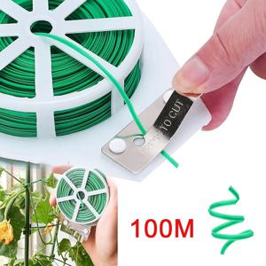 정원 트위스트 넥타이 다기능 달아서 식물 등반 재사용 가능한 자체 절단 철 와이어 케이블 타이 꽃 식물 덩굴