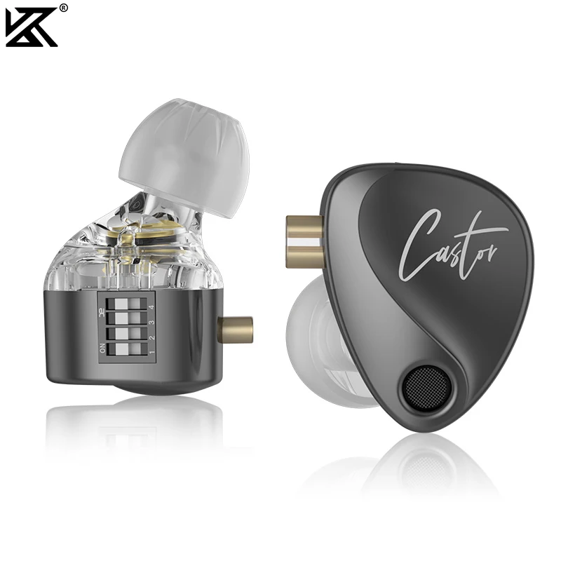 KZ Castor in Ear HiFi 이어폰 2DD 다이나믹 하이엔드 조정 가능한 밸런스드 아마츄어 이어폰 분리형 케이블로 소음 차단