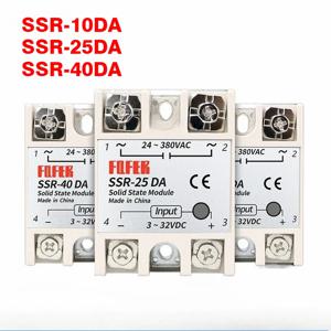 SSR-10DA SSR-25DA SSR-40DA 10A 25A 40A 솔리드 스테이트 릴레이 모듈 3-32V 입력 DC 24-380V AC 출력 고품질